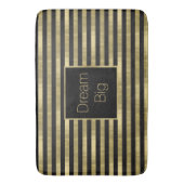 シックな金ゴールドおよび黒のストライプの夢の大きいパーソナライズ バスマット (正面縦)