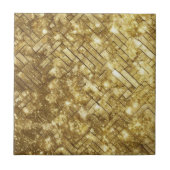 シックな金ゴールドきらめくグリッターウォールフロア暖炉 タイル (正面)