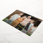 シックな金ゴールドとグリッターメリークリスマスと写真 箔シーズンカード (回転した状態)