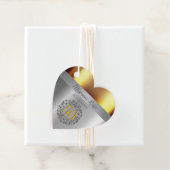 シックな金ゴールドとシルバーのメタリックなハート型 フェイバータグ (インサイチュ)