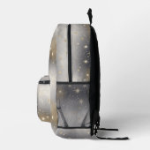 シックな金ゴールドとシルバーグリッターリュックサック プリントバックパック (右)