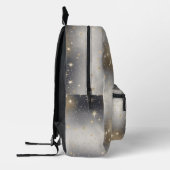 シックな金ゴールドとシルバーグリッターリュックサック プリントバックパック (左)