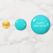 シックな金ゴールドとターコイズ コンフェッティ (正面)