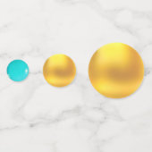 シックな金ゴールドとターコイズ コンフェッティ (裏面)