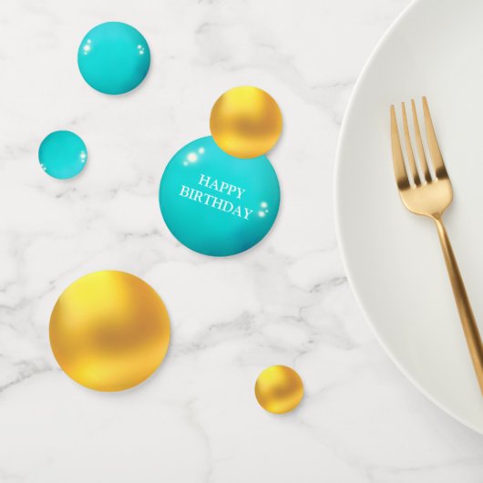 シックな金ゴールドとターコイズ コンフェッティ (グループ)