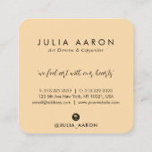 シックな金ゴールドとブラックウォーターのカラー抽象芸術スクリプト スクエア名刺 (裏面)