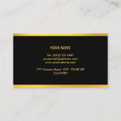 シックな金ゴールドとブラックロー 名刺 (裏面)