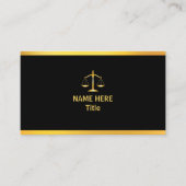 シックな金ゴールドとブラックロー 名刺 (正面)