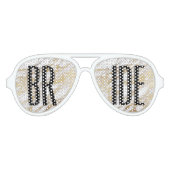 シックな金ゴールドとホワイトマーブルブライドサングラス アビエーターサングラス (正面)