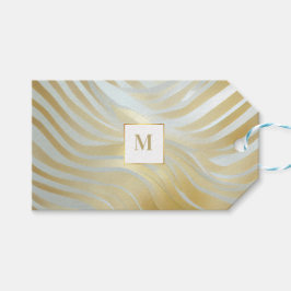 シックな金ゴールドと白数々の色 ギフトタグ