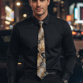 シックな金ゴールドと黒い大理石の輝結婚き ネクタイ