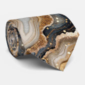 シックな金ゴールドと黒い大理石の輝結婚き ネクタイ (ロール)