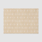 シックな金ゴールドのイカットの種族のダイヤモンドパターン 薄葉紙 (正面)