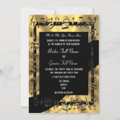 シックな金ゴールドのエレガントでフォーマルな結婚式 招待状 (正面)