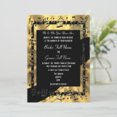 シックな金ゴールドのエレガントでフォーマルな結婚式 招待状 (スタンド正面)