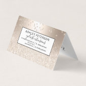 シックな金ゴールドのグリッターのグラデーションな金属輝きの紙吹雪 名刺 (裏面)