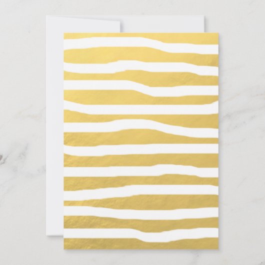 シックな金ゴールドのハートの保存日付の写真カード セーブザデート (裏面)