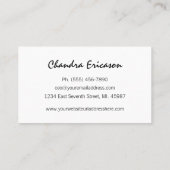 シックな金ゴールドのリースのスタイリスト 名刺 (裏面)