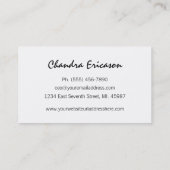 シックな金ゴールドのリースのスタイリスト 名刺 (裏面)