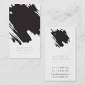 シックな金ゴールドの抽象芸術ブラシストローク名刺のパック 名刺 (正面/裏面)