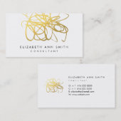 シックな金ゴールドの抽象芸術ブラシストローク名刺のパック 名刺 (正面/裏面)