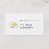 シックな金ゴールドの抽象芸術ブラシストローク名刺のパック 名刺 (裏面)