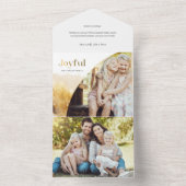 シックな金ゴールドの楽しいスクリプトと曲線写真 オールインワン招待状 (内側)