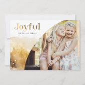 シックな金ゴールドの楽しいスクリプトと曲線写真 シーズンカード (正面)