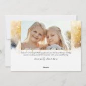 シックな金ゴールドの楽しいスクリプトと曲線写真 シーズンカード (裏面)