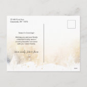 シックな金ゴールドの楽しいスクリプトと曲線写真 シーズンポストカード (裏面)