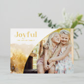 シックな金ゴールドの楽しいスクリプトと曲線写真 箔シーズンカード (立ち正面)