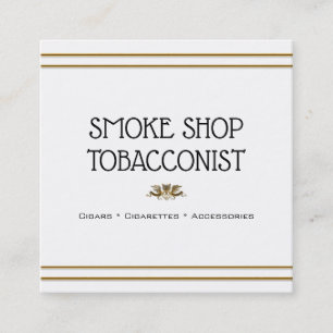 シックな金ゴールドの白いワシの頂上のminimilistのタバコ スクエア名刺