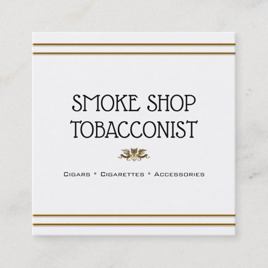 シックな金ゴールドの白いワシの頂上のminimilistのタバコ スクエア名刺 (正面)