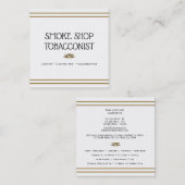 シックな金ゴールドの白いワシの頂上のminimilistのタバコ スクエア名刺 (正面/裏面)