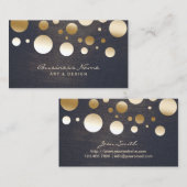 シックな金ゴールドの紙吹雪は芸術家及びデザイナーに点を打ちます 名刺 (正面/裏面)