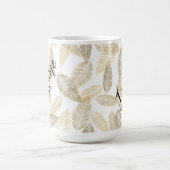シックな金ゴールドの羽パーソナライズされた根 モーフィングマグカップ (中央)