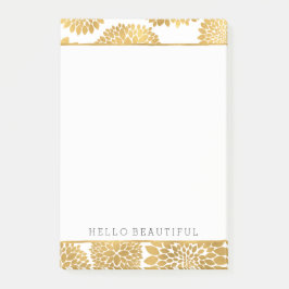 シックな金ゴールドの花 ポストイット