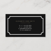 シックな金ゴールドの黒ブラシストローク名刺 名刺 (裏面)
