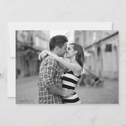 シックな金ゴールドの黒| XOXOの写真の保存日付 セーブザデート (裏面)