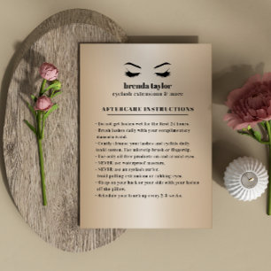 シックな金ゴールドまつ毛ブラウバアフターケアの指示 名刺