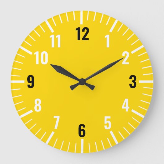 シックな金ゴールドアナログ時計と数字 ラージ壁時計 (正面)