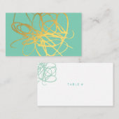 シックな金ゴールドエフェクトラインエスコートカード座席表 プレイスカード (正面/裏面)