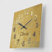 シックな金ゴールドカスタマイズ可能な正方形の壁時計 スクエア壁時計 (傾斜)