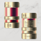 シックな金ゴールドガラスケースはモノグラムで赤い液体を見る 名刺 (正面/裏面)