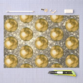 シックな金ゴールドクリスマスボールシルバースプレー 薄葉紙 (クラフト)