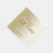シックな金ゴールドクリームラブ結婚ズ スタンダードランチョンナプキン (角)