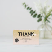 シックな金ゴールドグラデーショングリッタークールのロ感謝していゴの順序 名刺 (スタンド正面)