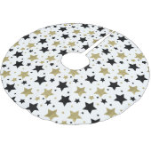 シックな金ゴールドグラムアンドブラックスターズ ブラッシュドポリエステルツリースカート (アングル)