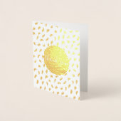 シックな金ゴールドグラムサークルサンキュー 箔カード (正面)