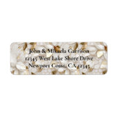 シックな金ゴールドグラムホワイトロータスフラワー ラベル (正面)